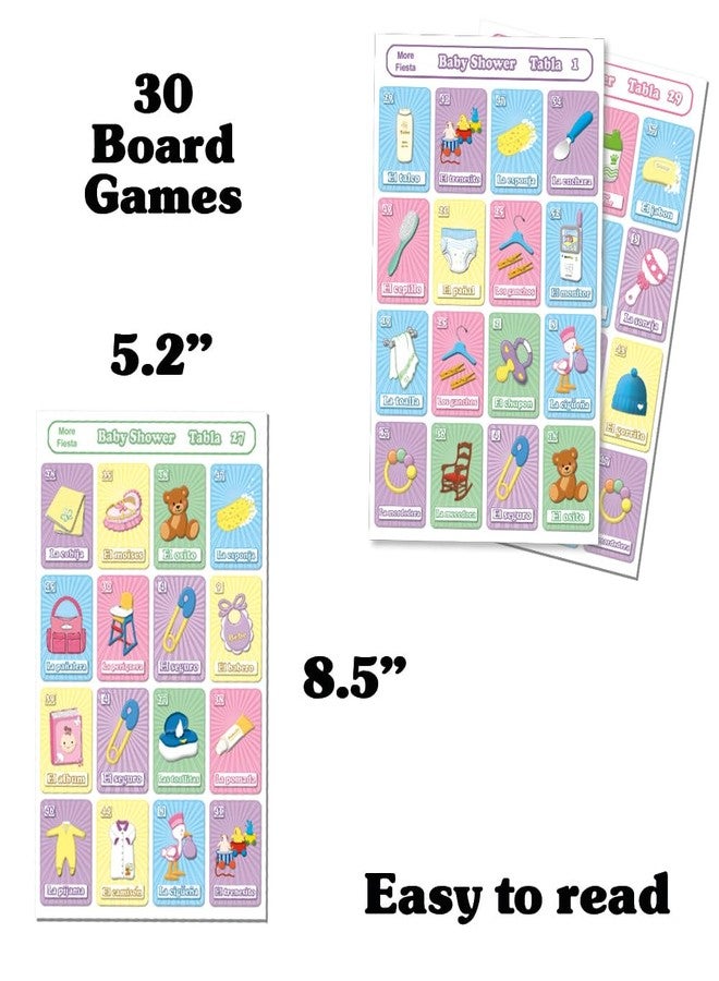 More Fiesta Baby Shower Mexican Bingo Game in Spanish, for 30 Players - Image 2